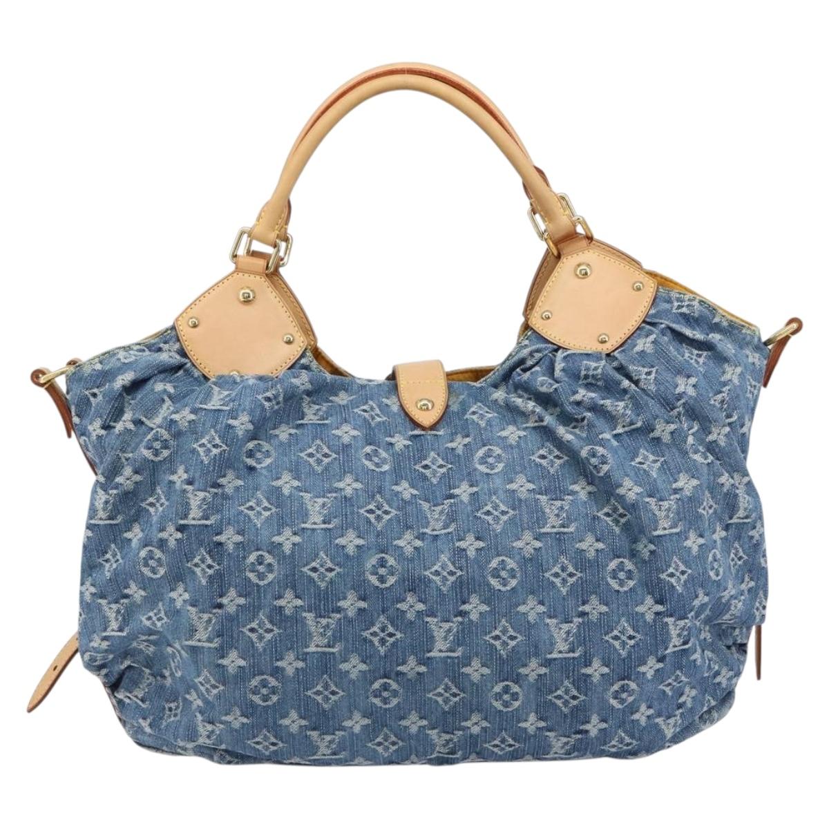 LOUIS VUITTON Monogram Denim XL Hand Bag Blue M95515 LV Auth yk20127V