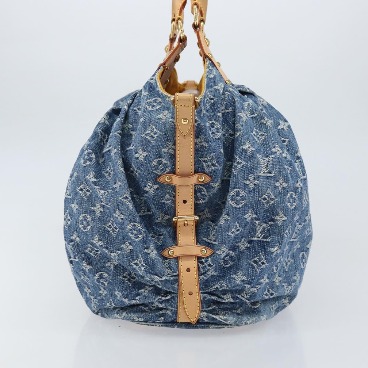 LOUIS VUITTON Monogram Denim XL Hand Bag Blue M95515 LV Auth yk20127V