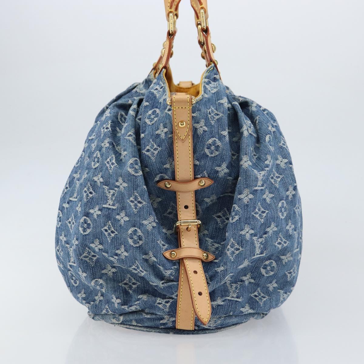LOUIS VUITTON Monogram Denim XL Hand Bag Blue M95515 LV Auth yk20127V