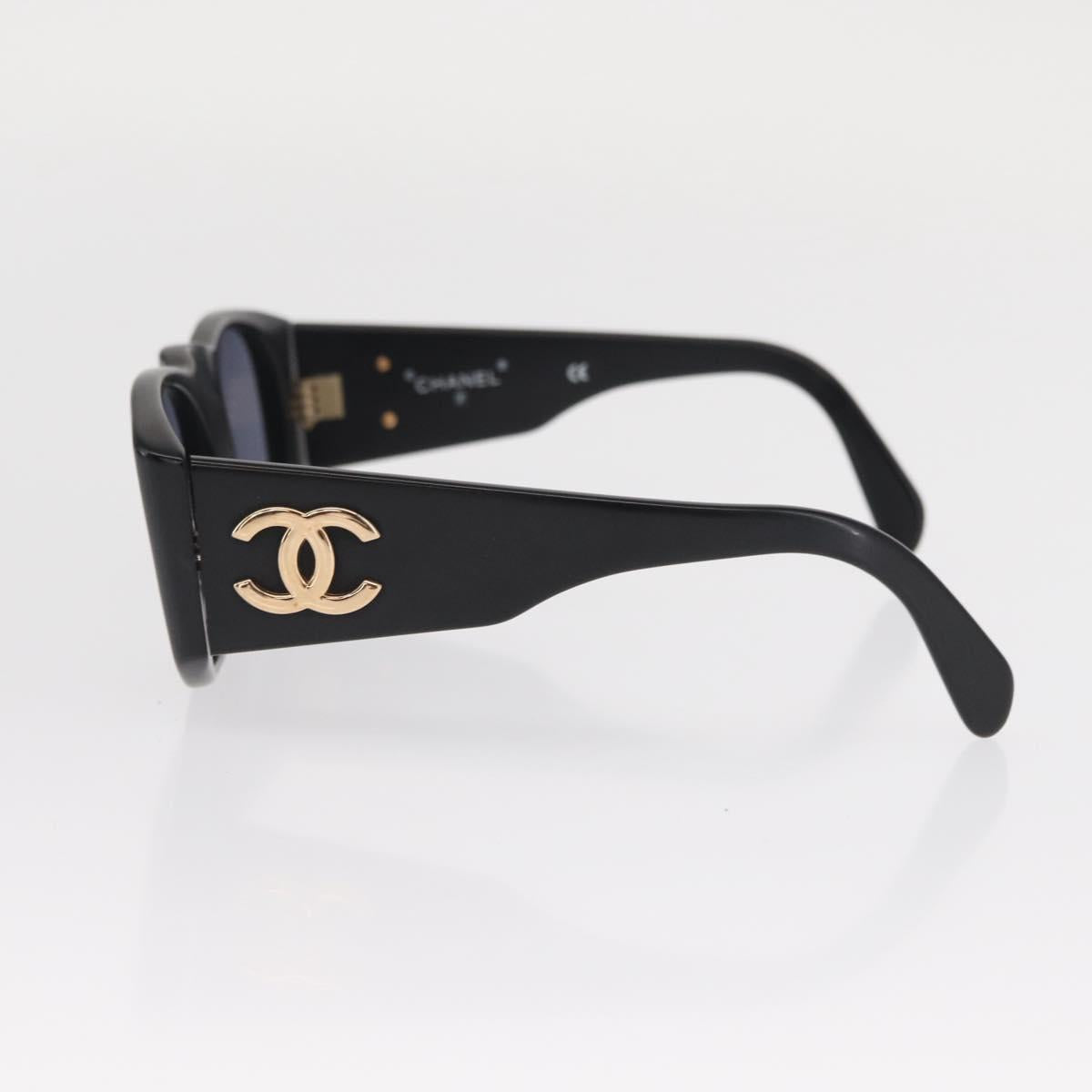 CHANEL Sunglasses plastic Black CC Auth yk20131