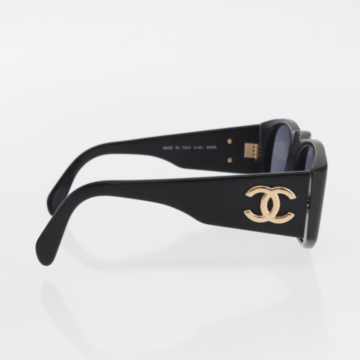 CHANEL Sunglasses plastic Black CC Auth yk20131