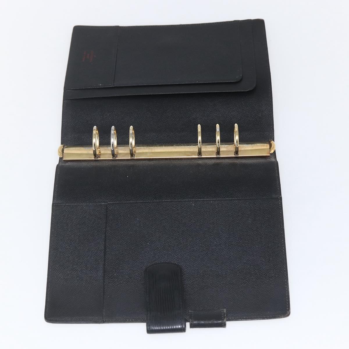 LOUIS VUITTON Epi Agenda GM Day Planner Cover Black Gold R20212 LV Auth yk20152