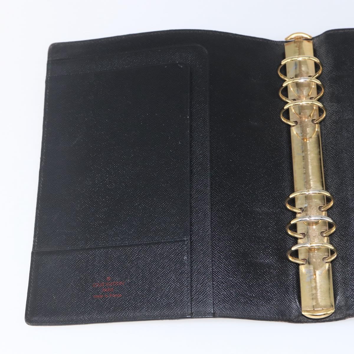 LOUIS VUITTON Epi Agenda GM Day Planner Cover Black Gold R20212 LV Auth yk20152