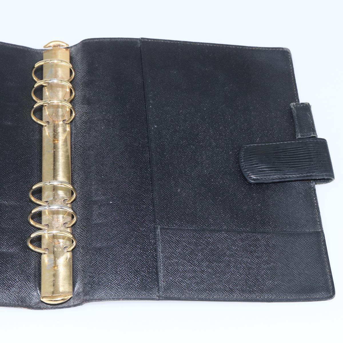LOUIS VUITTON Epi Agenda GM Day Planner Cover Black Gold R20212 LV Auth yk20152