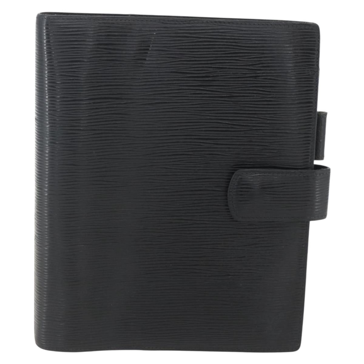 LOUIS VUITTON Epi Agenda GM Day Planner Cover Black Gold R20212 LV Auth yk20152