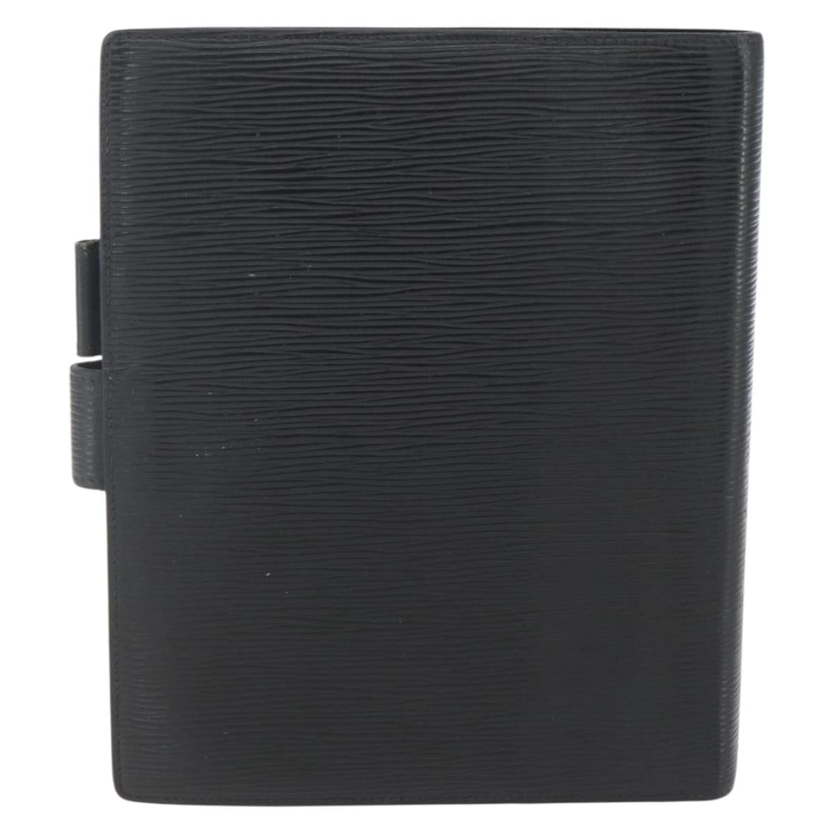 LOUIS VUITTON Epi Agenda GM Day Planner Cover Black Gold R20212 LV Auth yk20152