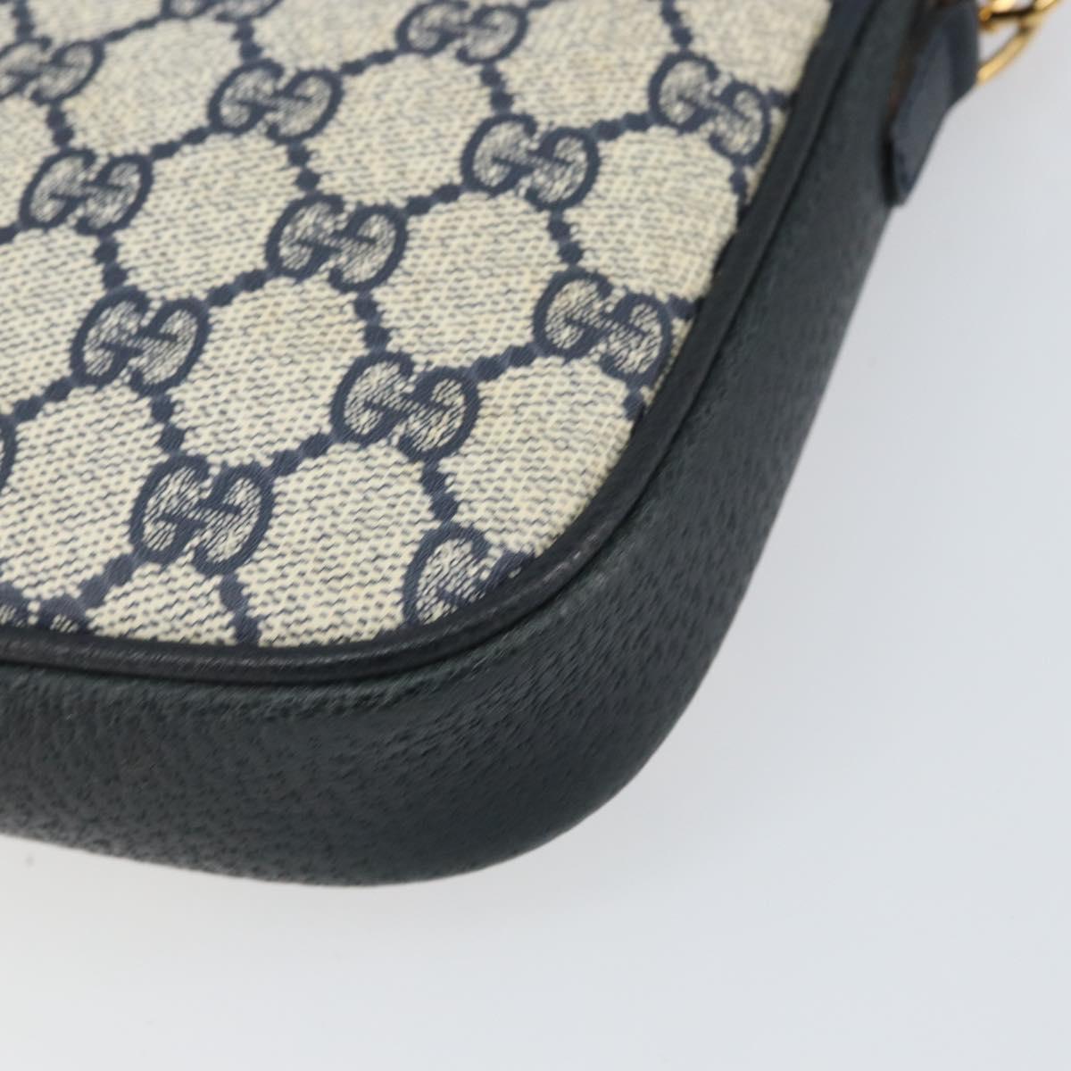 GUCCI GG Supreme Shoulder Bag PVC Navy Gold 004 89 0262 Auth yk20163