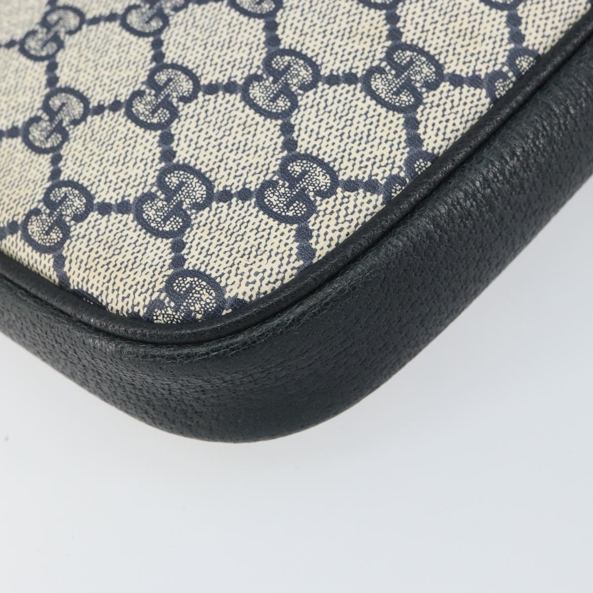 GUCCI GG Supreme Shoulder Bag PVC Navy Gold 004 89 0262 Auth yk20163