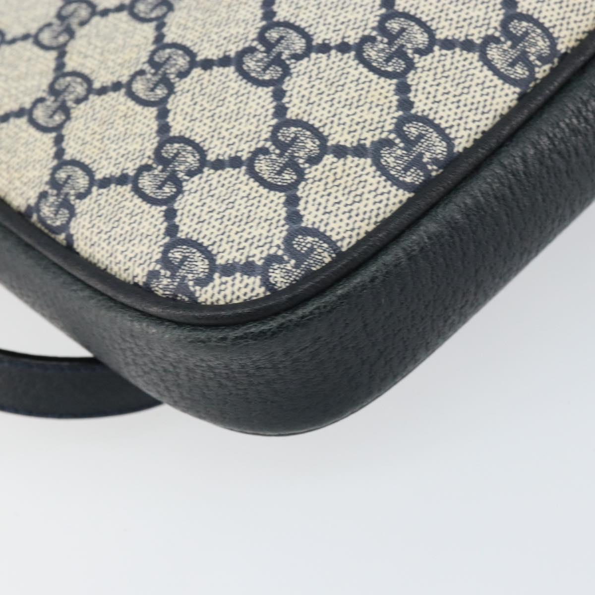 GUCCI GG Supreme Shoulder Bag PVC Navy Gold 004 89 0262 Auth yk20163