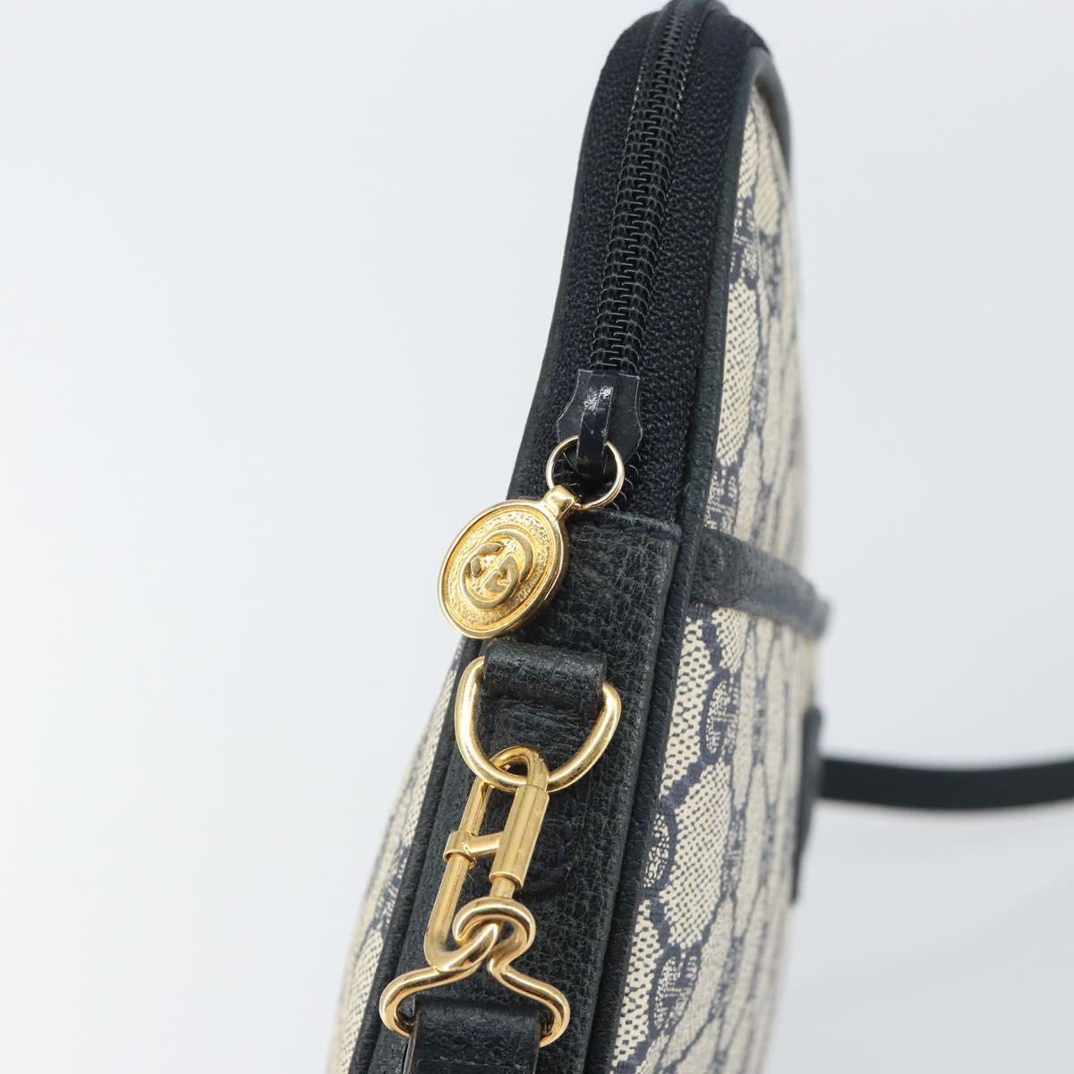 GUCCI GG Supreme Shoulder Bag PVC Navy Gold 004 89 0262 Auth yk20163