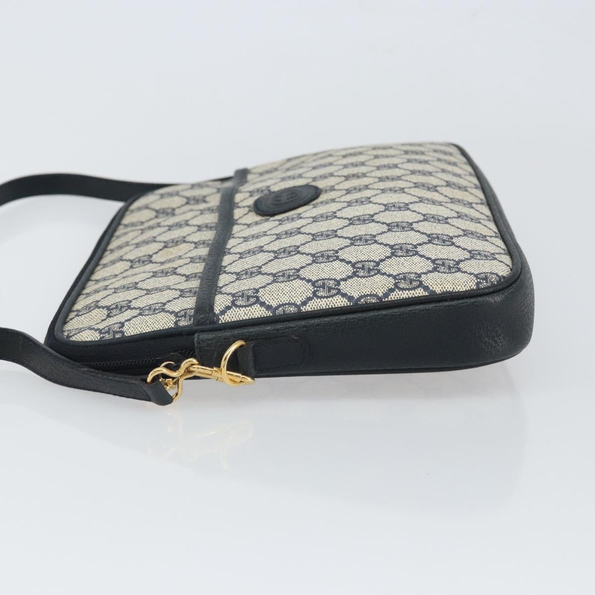 GUCCI GG Supreme Shoulder Bag PVC Navy Gold 004 89 0262 Auth yk20163