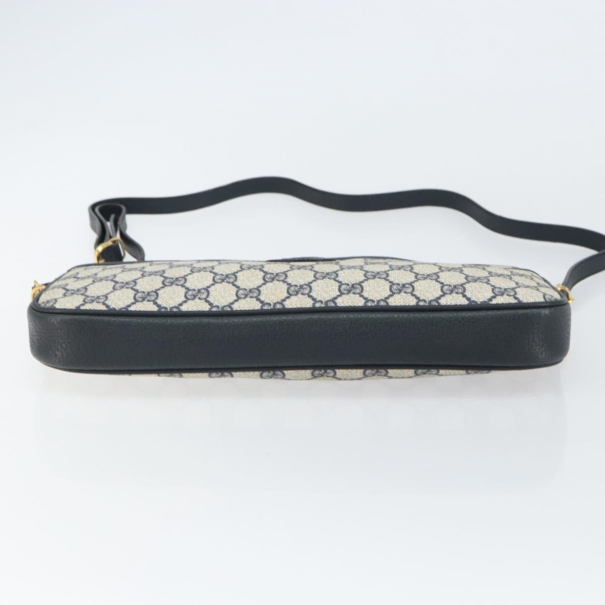 GUCCI GG Supreme Shoulder Bag PVC Navy Gold 004 89 0262 Auth yk20163
