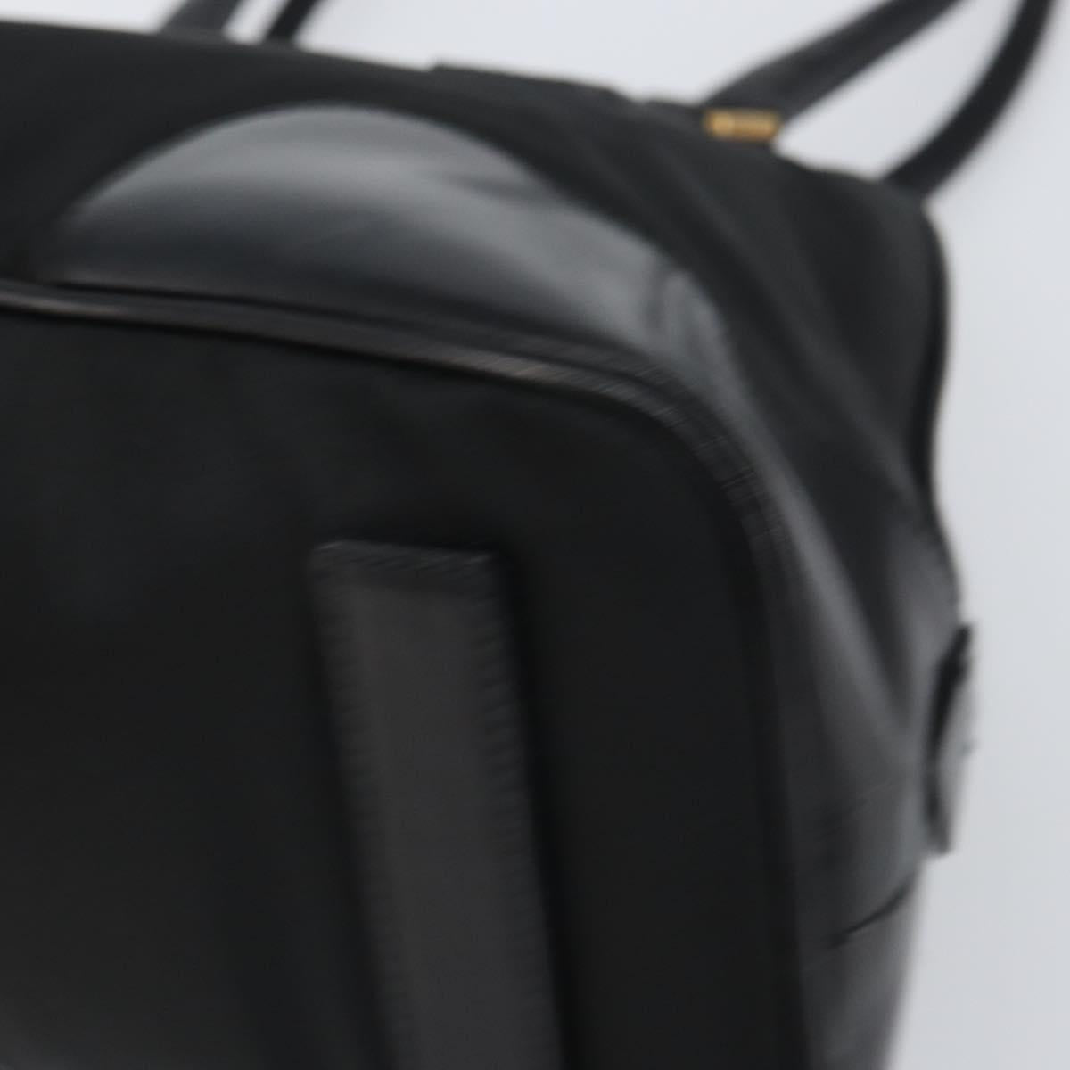 PRADA Hand Bag Nylon Black Gold Auth yk20166