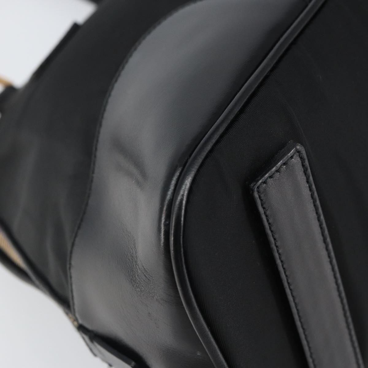 PRADA Hand Bag Nylon Black Gold Auth yk20166