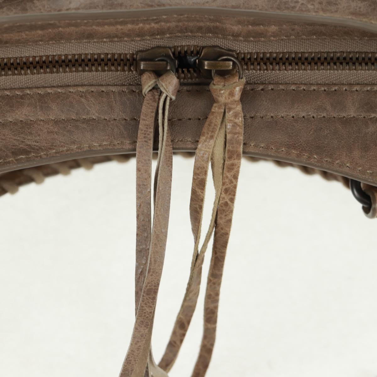 BALENCIAGA The City Hand Bag Leather 2way Brown 115748 Auth yk20183SAV