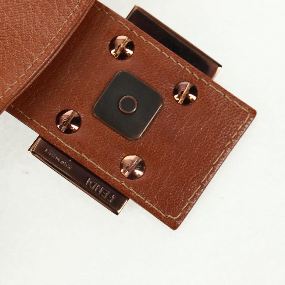 FENDI Mamma Baguette Shoulder Bag Leather Brown Auth yk20189SAV