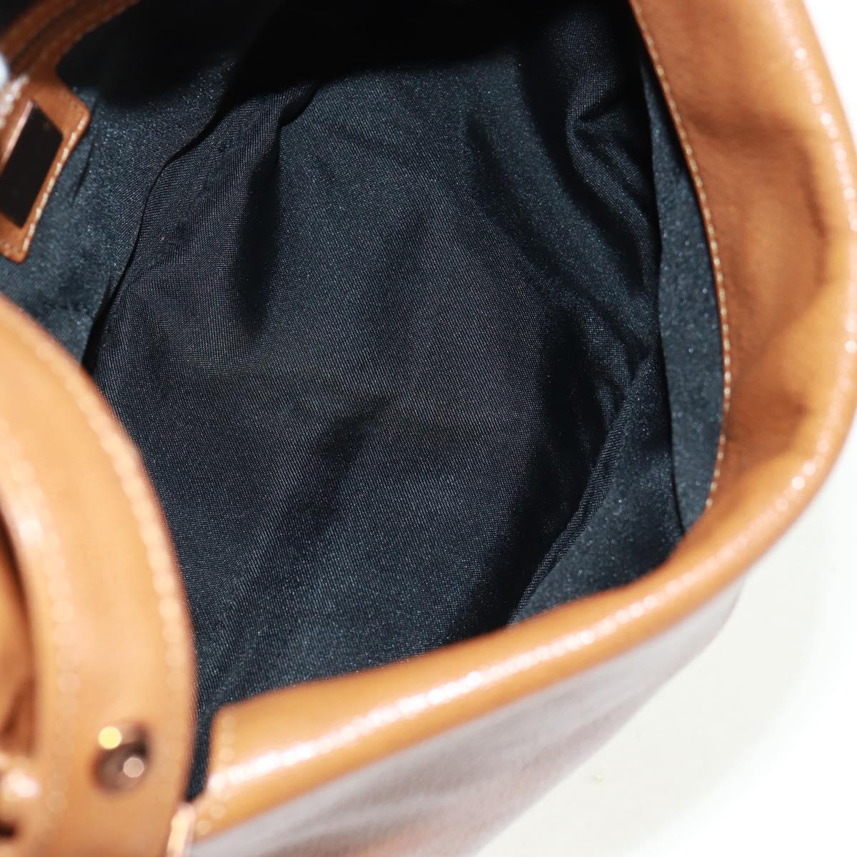 FENDI Mamma Baguette Shoulder Bag Leather Brown Auth yk20189SAV