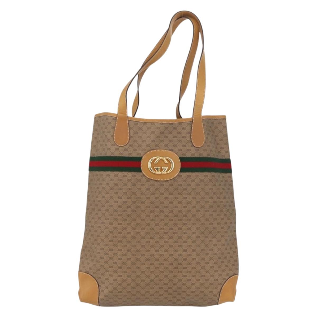 GUCCI Micro GG Supreme Web Sherry Line Bag PVC Beige 002 904 0131 Auth yk20192A