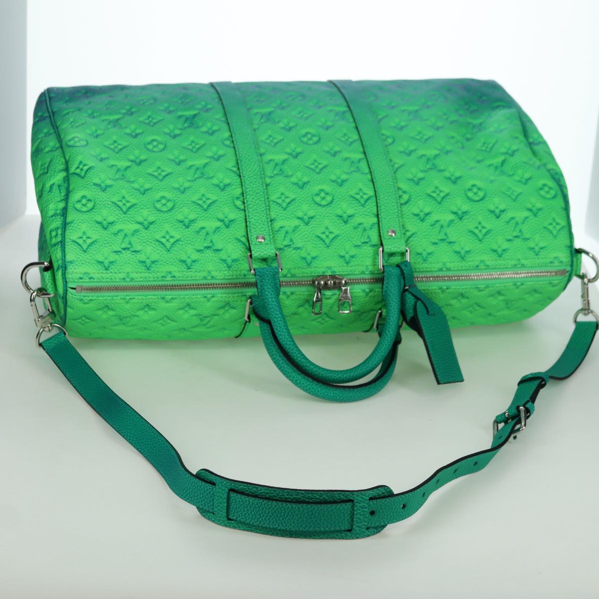 LOUIS VUITTON Illusion Keepall Bandouliere 50 Bag Green M59712 LV Auth yk20200SM