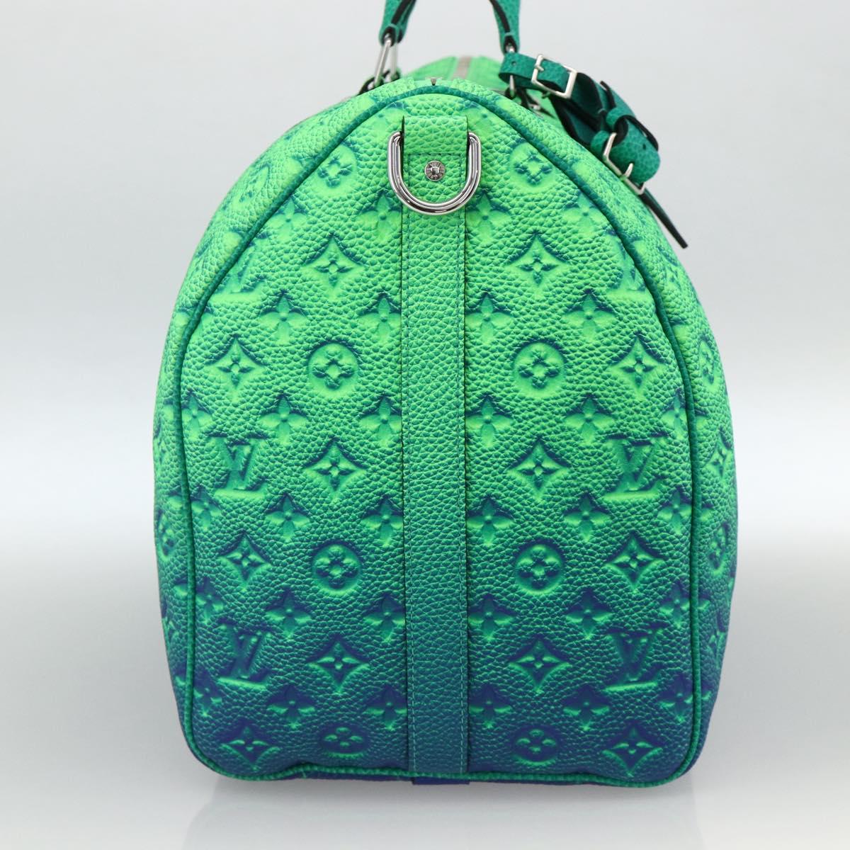 LOUIS VUITTON Illusion Keepall Bandouliere 50 Bag Green M59712 LV Auth yk20200SM