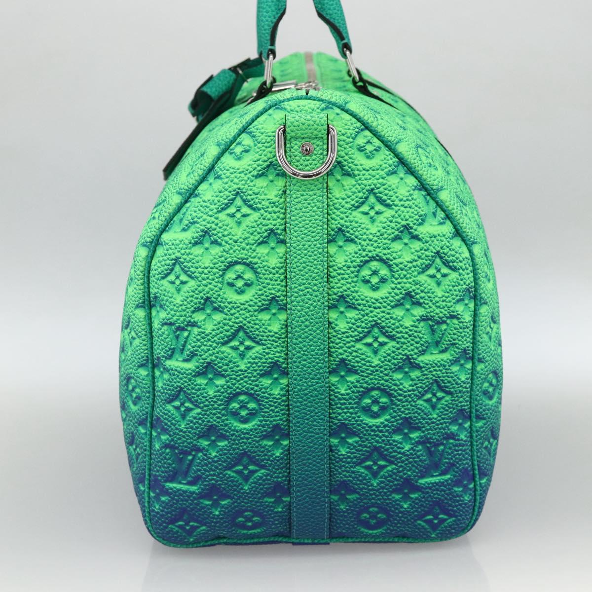 LOUIS VUITTON Illusion Keepall Bandouliere 50 Bag Green M59712 LV Auth yk20200SM
