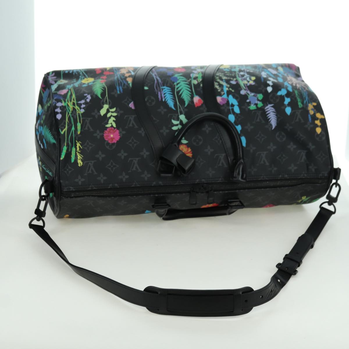 LOUIS VUITTON Eclipse Floral Keepall Bandouliere 50 Bag M45062 LV Auth yk20204SM