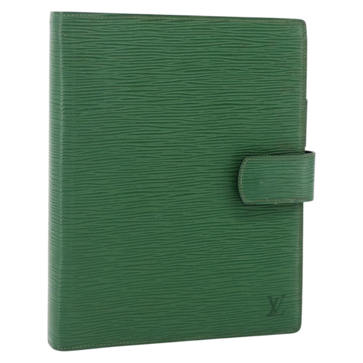 LOUIS VUITTON Epi Agenda GM Day Planner Cover Green LV Auth yk20254