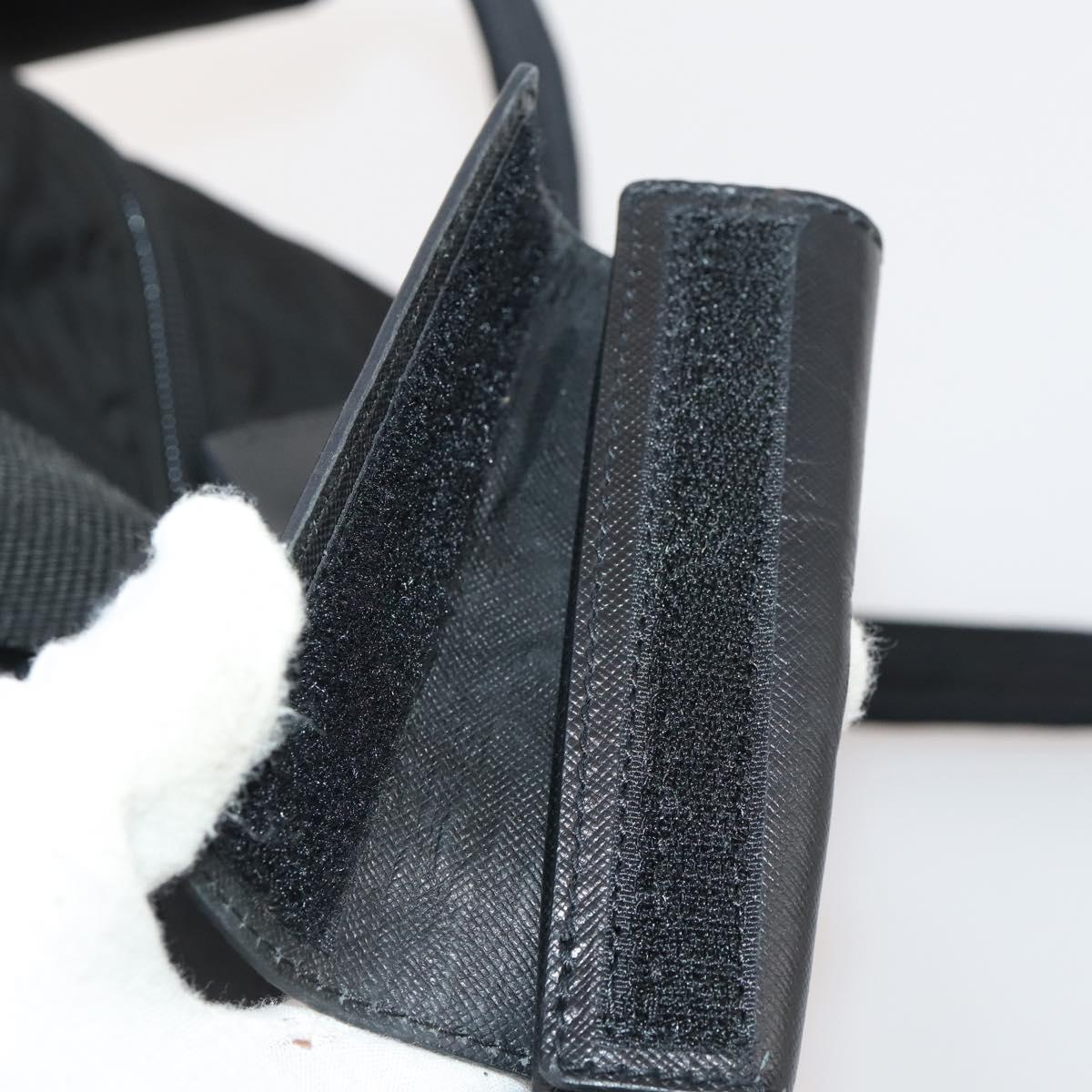 PRADA Boston Bag Nylon Black Silver Auth yk20263A