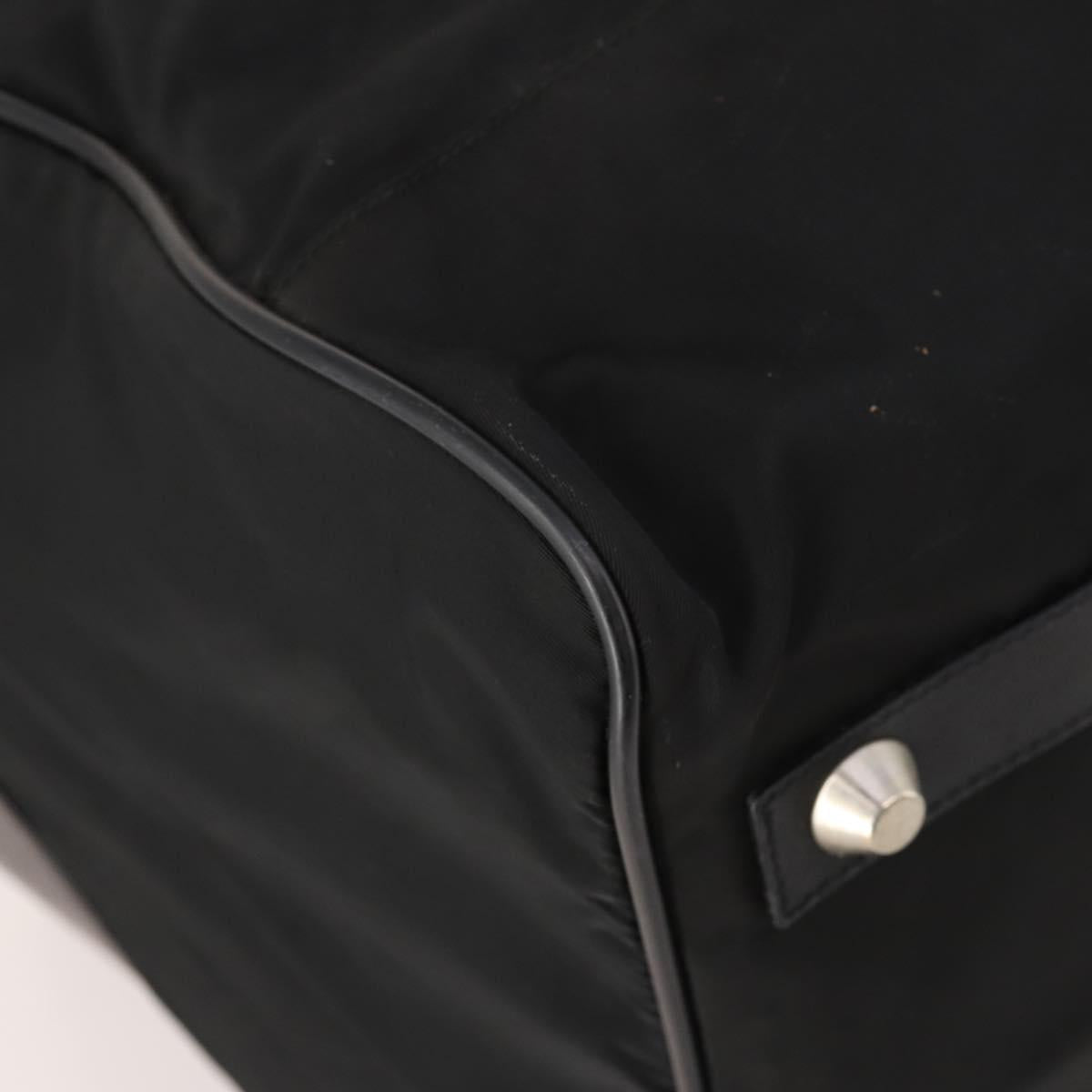 PRADA Boston Bag Nylon Black Silver Auth yk20263A