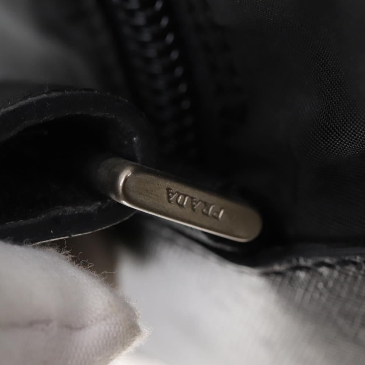 PRADA Boston Bag Nylon Black Silver Auth yk20263A