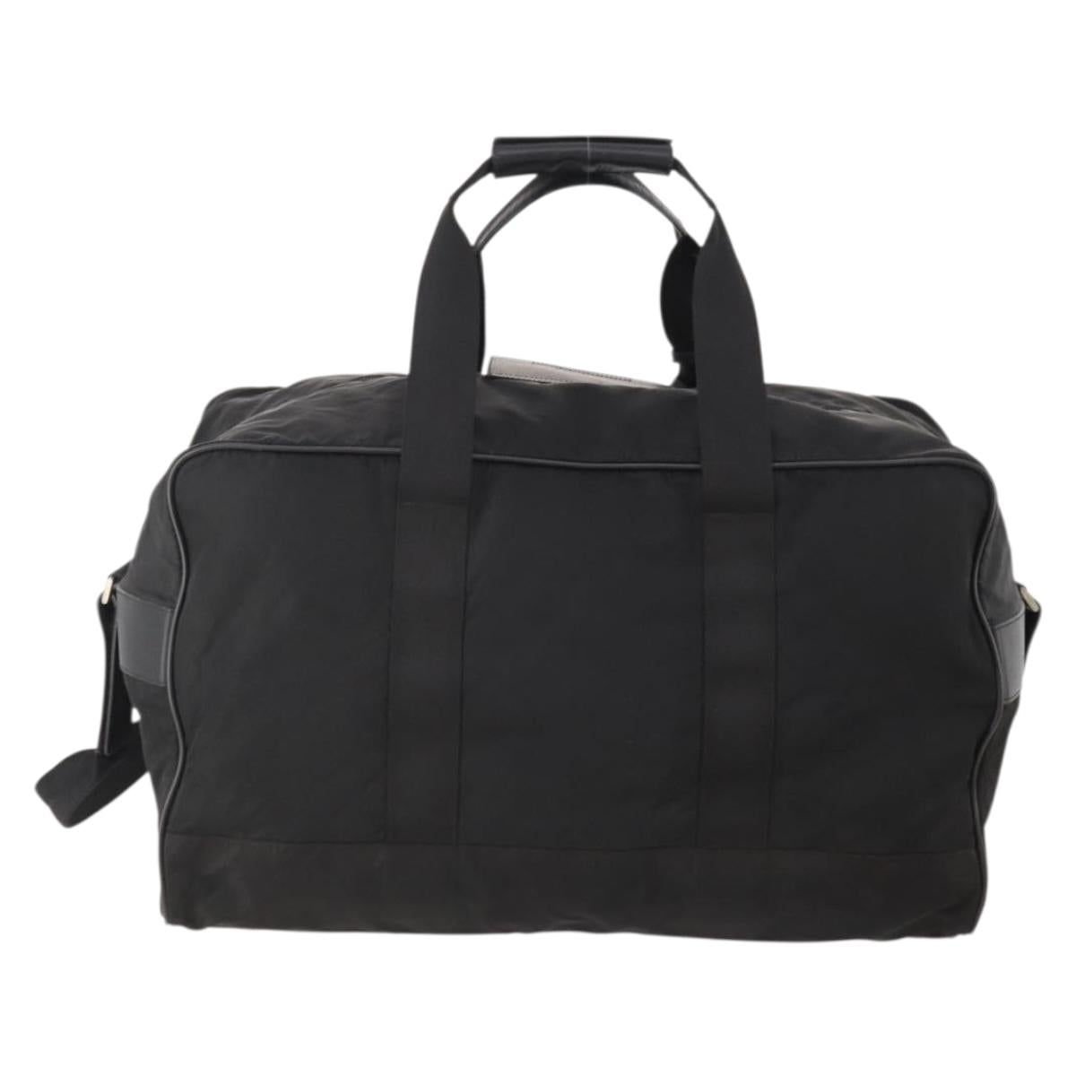 PRADA Boston Bag Nylon Black Silver Auth yk20263A