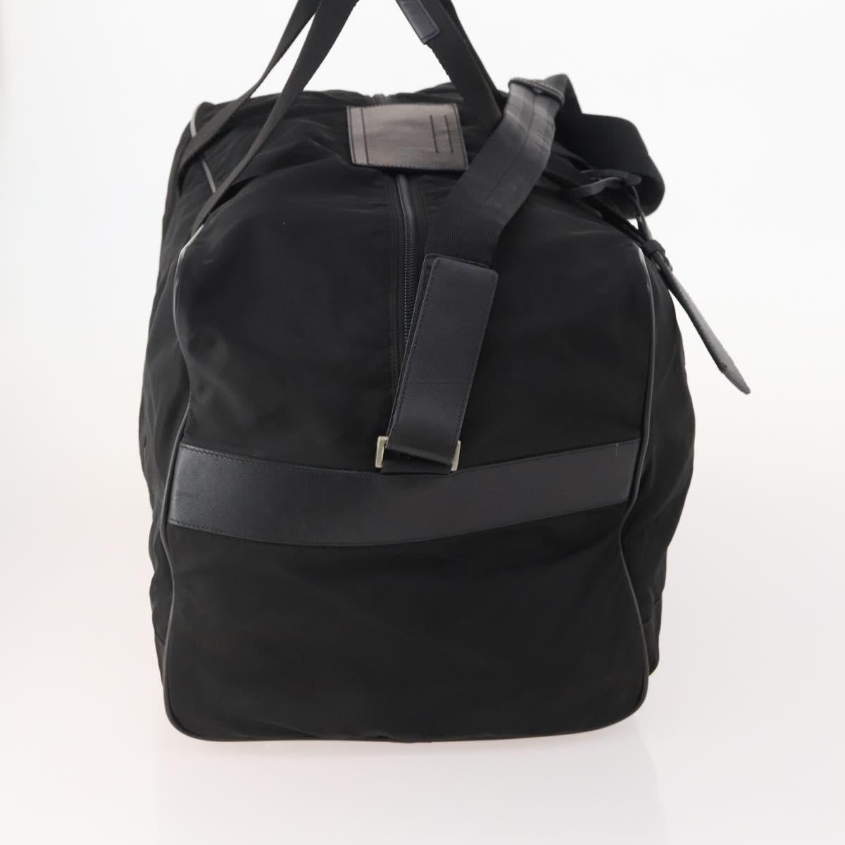 PRADA Boston Bag Nylon Black Silver Auth yk20263A