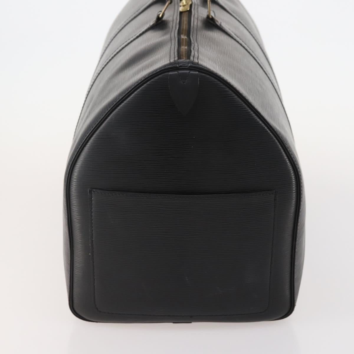 LOUIS VUITTON Epi Keepall 55 Boston Bag Noir Black M42952 LV Auth yk20266