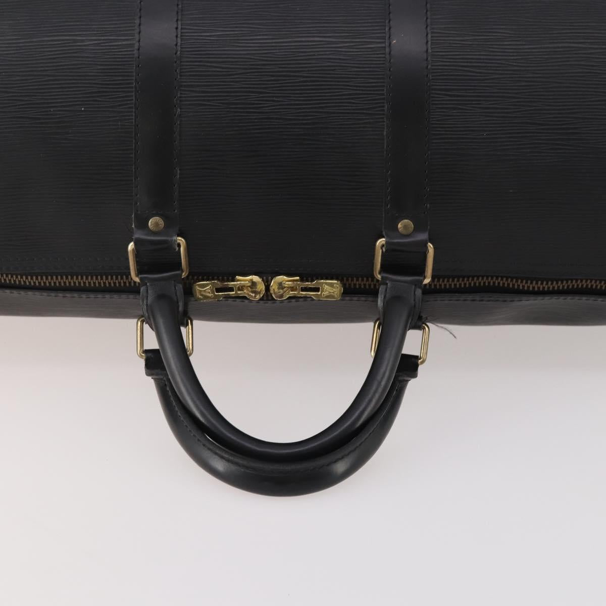 LOUIS VUITTON Epi Keepall 55 Boston Bag Noir Black M42952 LV Auth yk20266