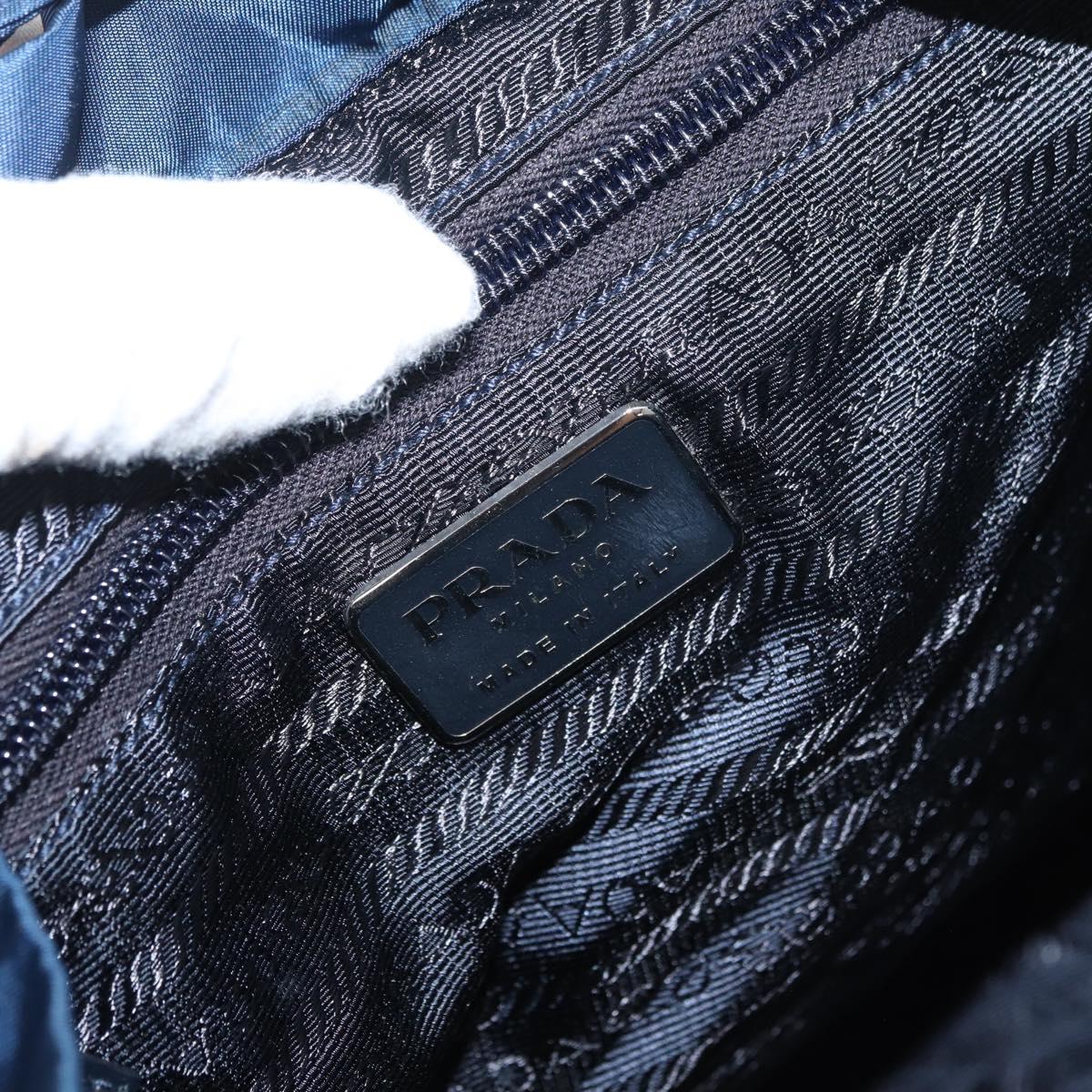 PRADA Backpack Nylon Navy Silver Auth yk20267