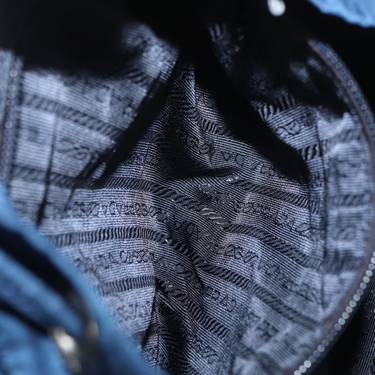PRADA Backpack Nylon Navy Silver Auth yk20267