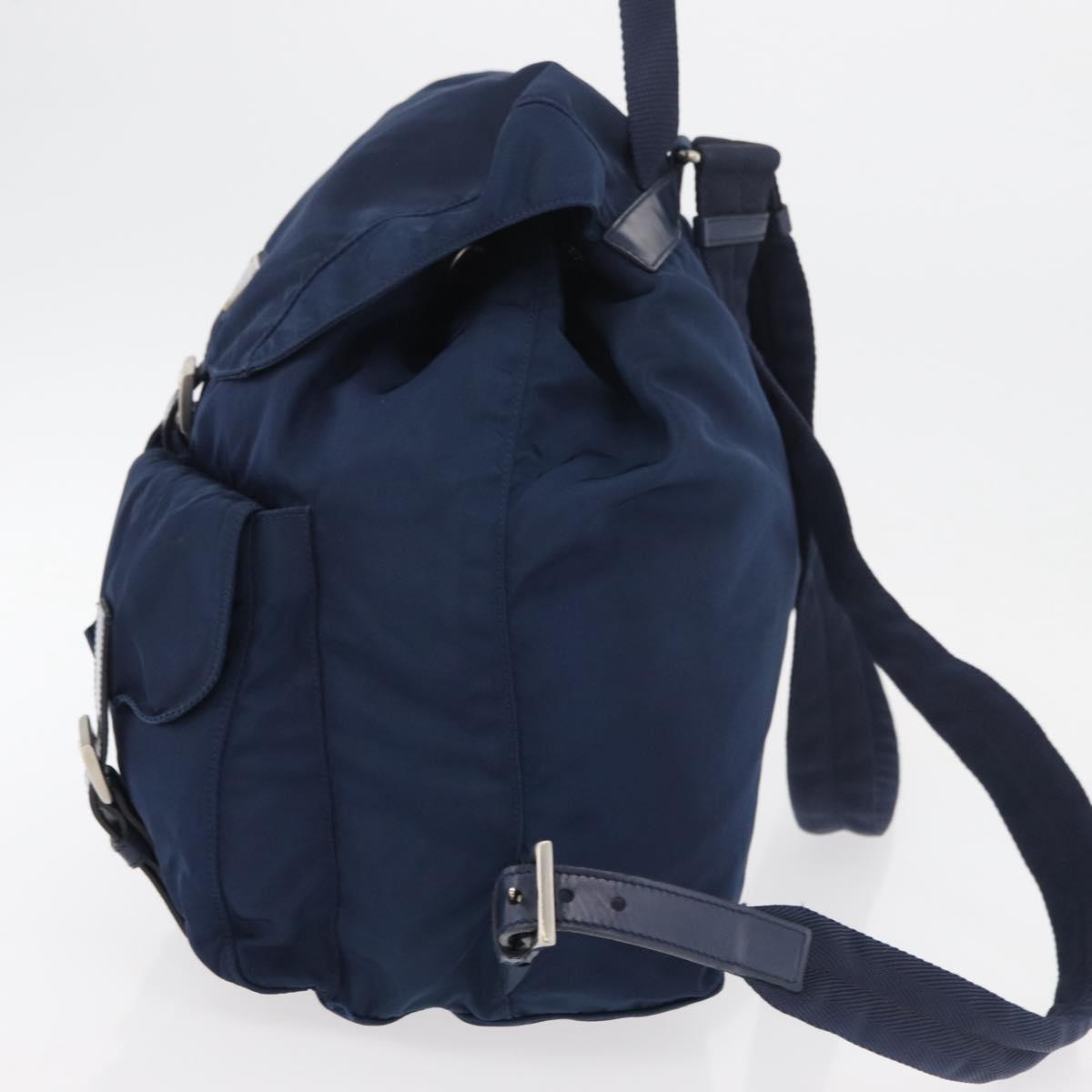 PRADA Backpack Nylon Navy Silver Auth yk20267