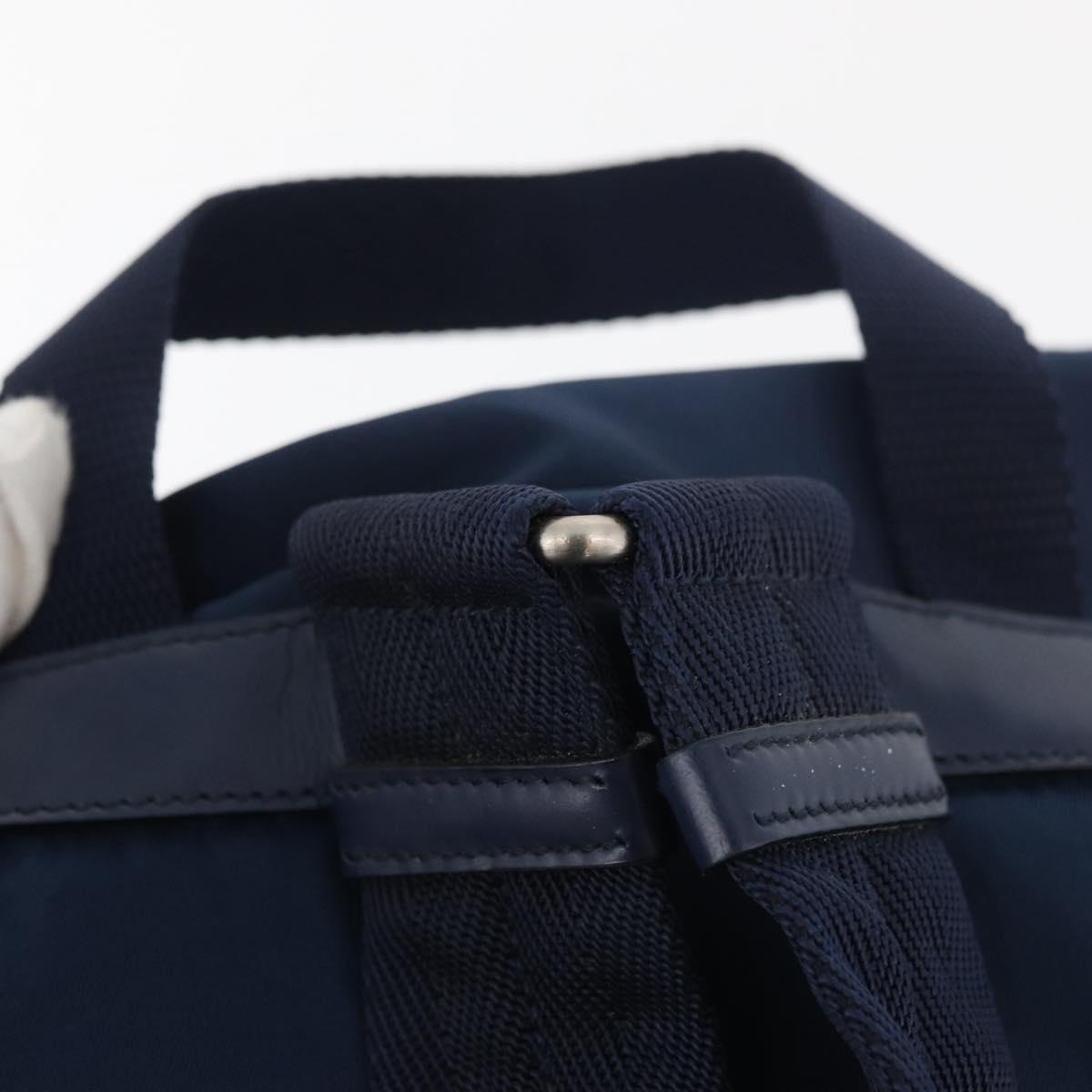 PRADA Backpack Nylon Navy Silver Auth yk20267