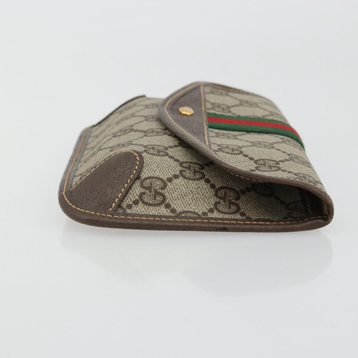 GUCCI GG Supreme Web Sherry Line Pouch PVC Beige Gold 014 89 5205 Auth yk20284A