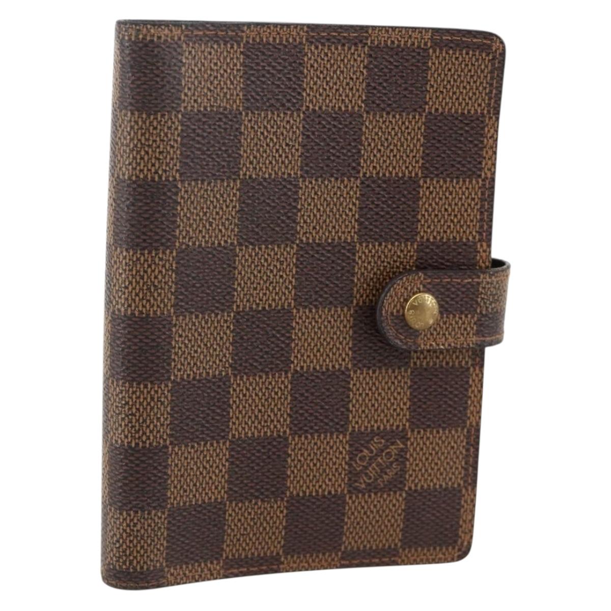 LOUIS VUITTON Damier Ebene Agenda PM Day Planner Cover R20700 LV Auth yk20291