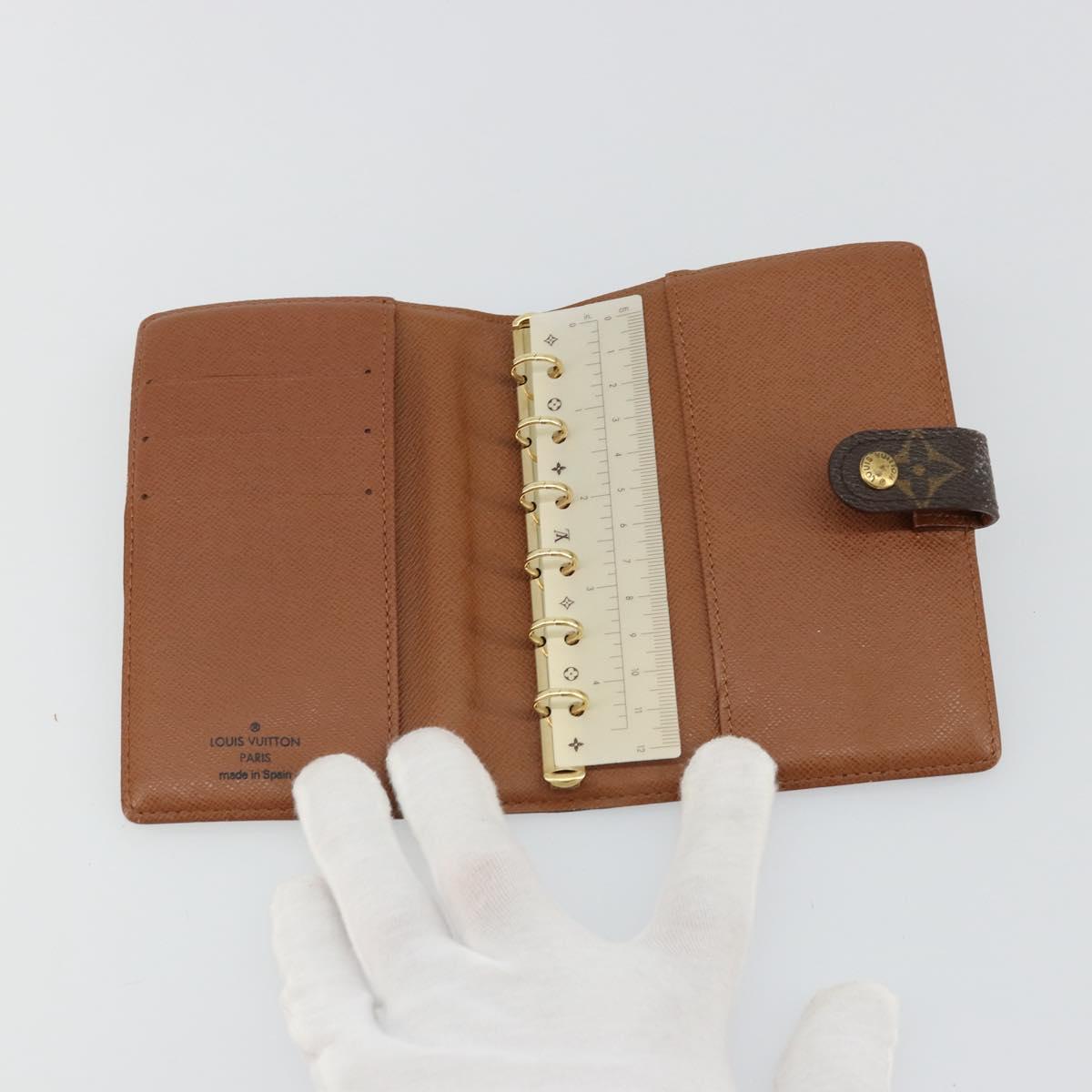 LOUIS VUITTON Monogram Agenda PM Day Planner Cover R20005 LV Auth yk20334