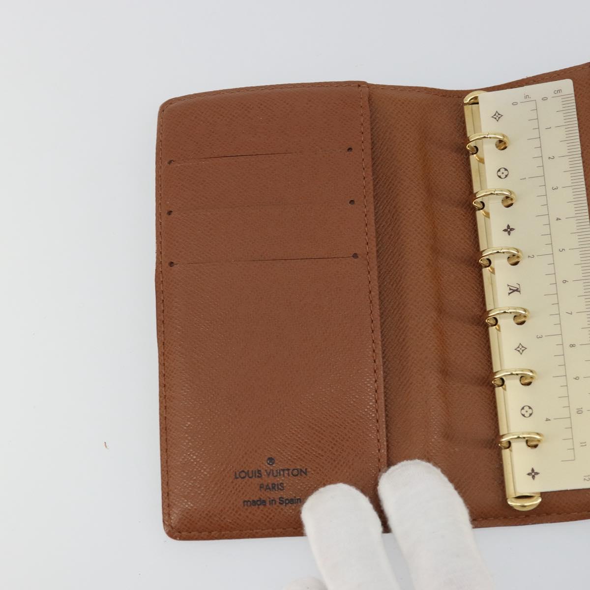 LOUIS VUITTON Monogram Agenda PM Day Planner Cover R20005 LV Auth yk20334