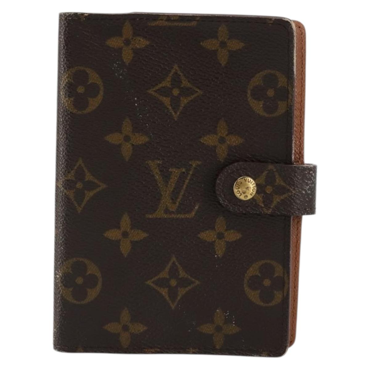 LOUIS VUITTON Monogram Agenda PM Day Planner Cover R20005 LV Auth yk20334
