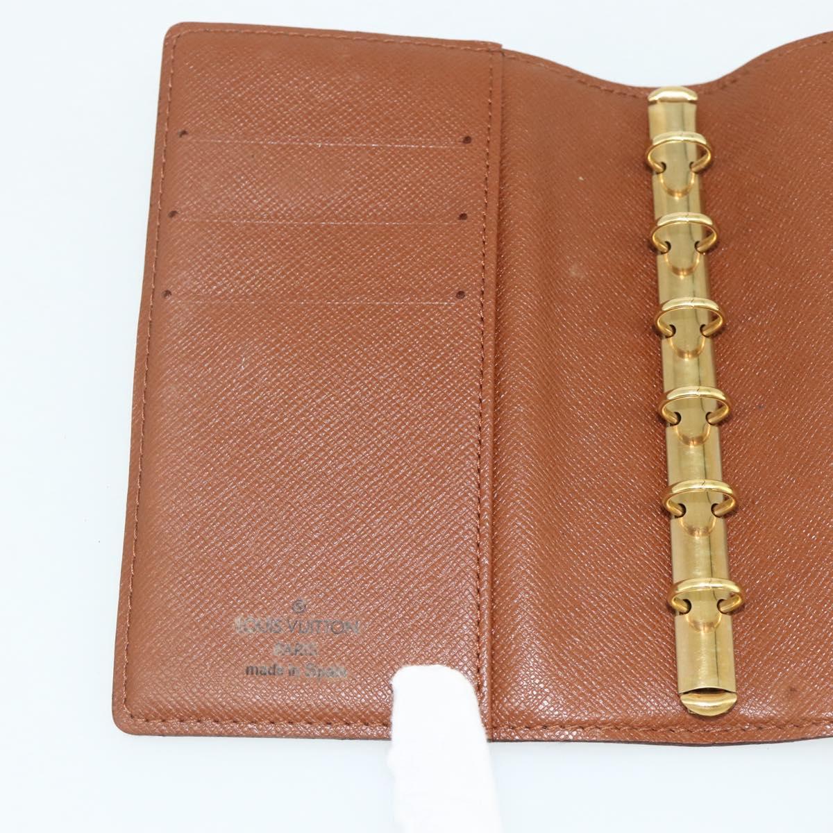 LOUIS VUITTON Monogram Agenda PM Day Planner Cover R20005 LV Auth yk20335