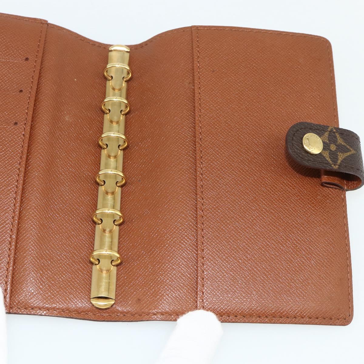 LOUIS VUITTON Monogram Agenda PM Day Planner Cover R20005 LV Auth yk20335