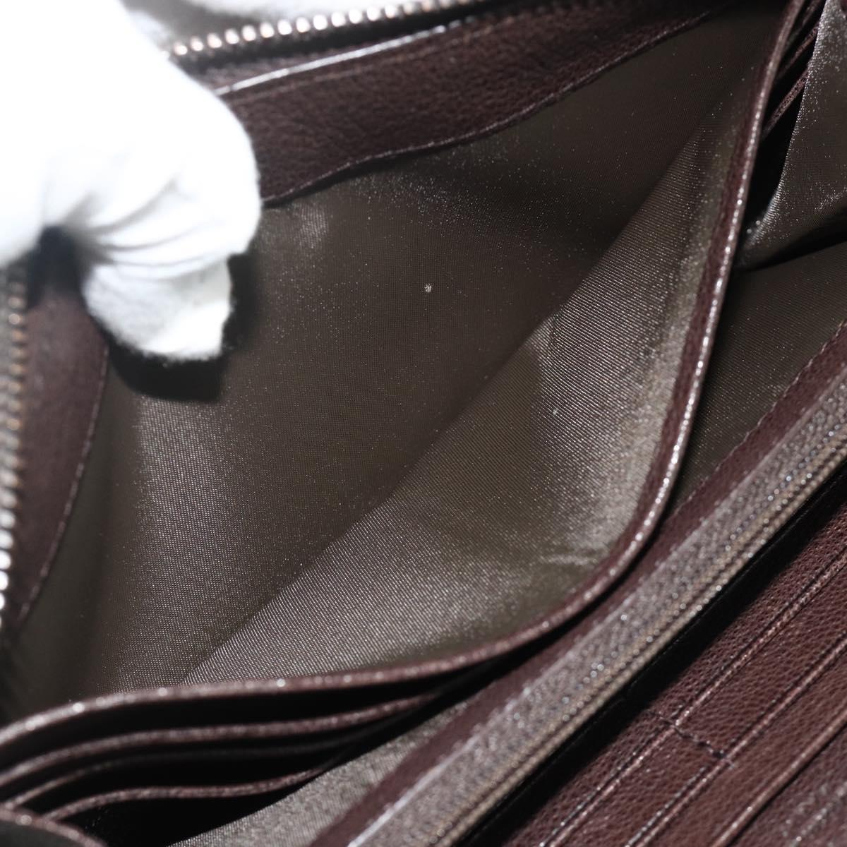 Christian Dior Trotter Canvas Long Wallet Brown Silver Auth yk20342A