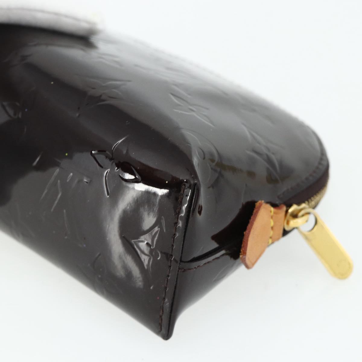 LOUIS VUITTON Monogram Vernis Pochette Cosmetic PM Amarante M91495 Auth yk20343