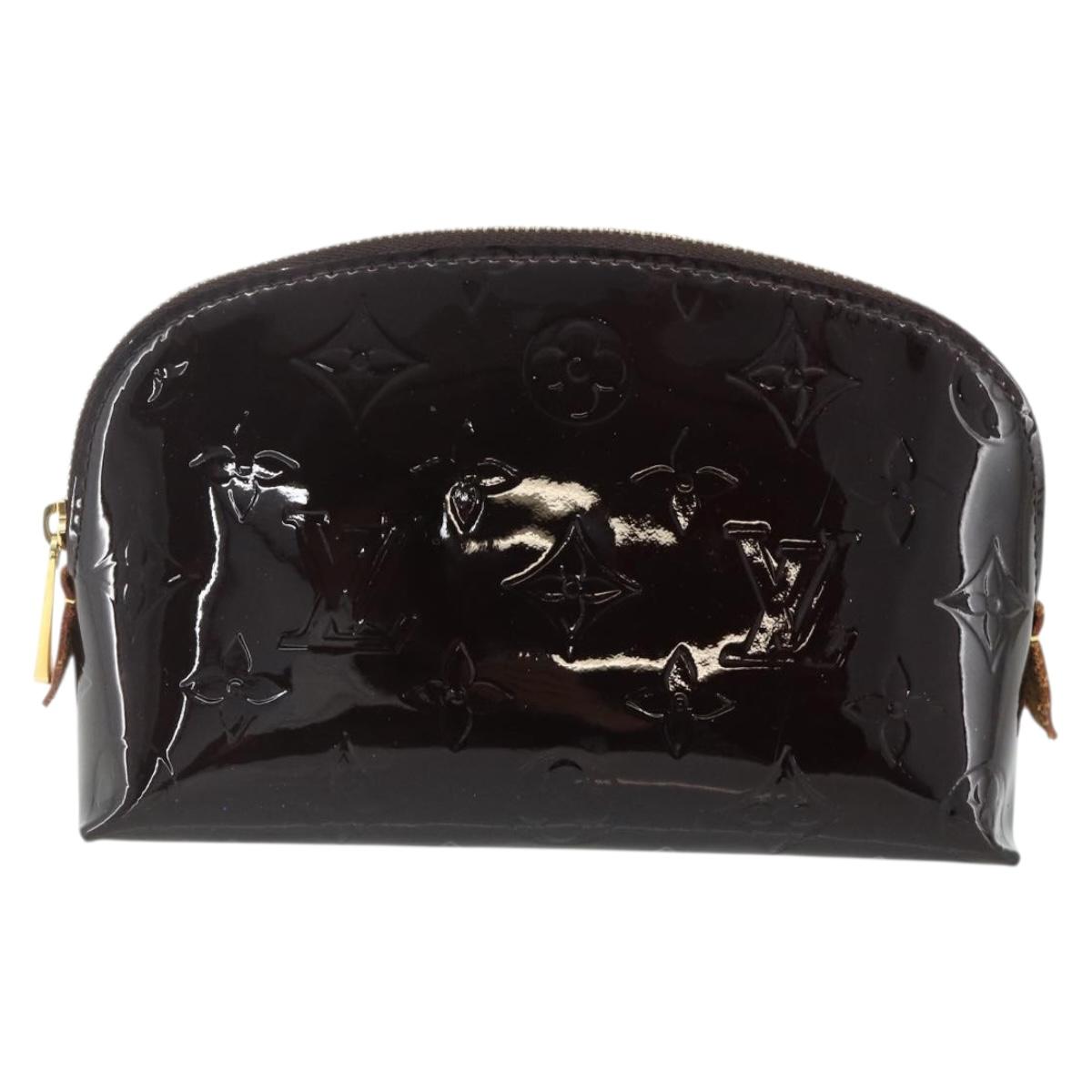 LOUIS VUITTON Monogram Vernis Pochette Cosmetic PM Amarante M91495 Auth yk20343