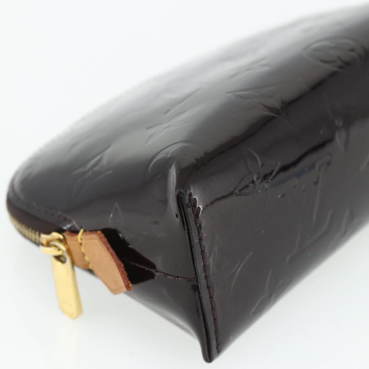 LOUIS VUITTON Monogram Vernis Pochette Cosmetic PM Amarante M91495 Auth yk20343