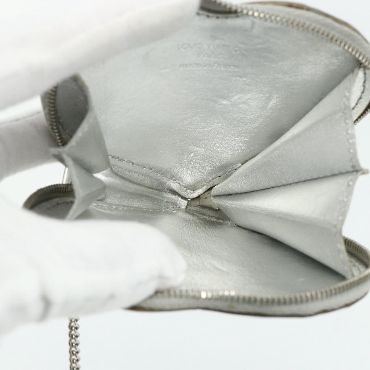 LOUIS VUITTON Miroir Porte Monnaie Coeur Coin Purse Silver M93566 Auth yk20346A